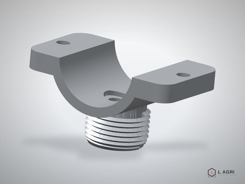 Collier porte buse pour tube de 25 mm, pièce sur mesure imprimée en 3D par L AGRI